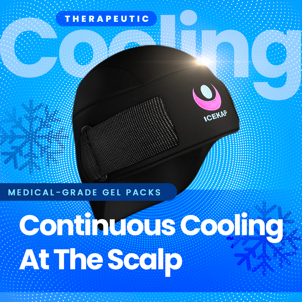 The Delux Icekap 2.0 cooling and warming compress cap for headaches and migraines.