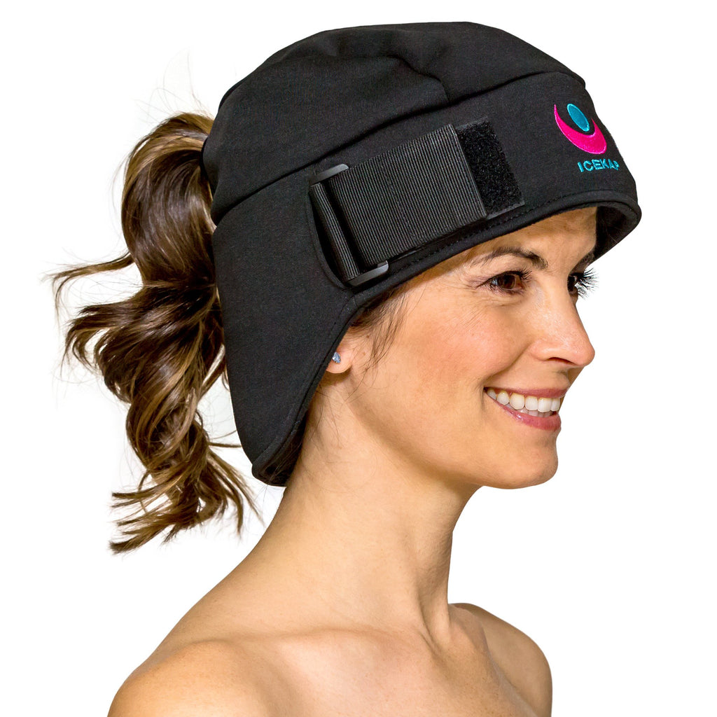 The Delux Icekap 2.0 cooling and warming compress cap for headaches and migraines.